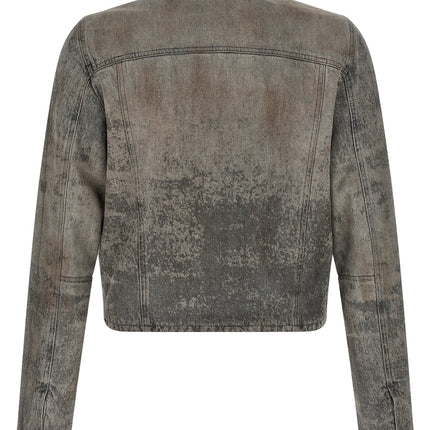 Diesel Gray Cotton Denim Jacket