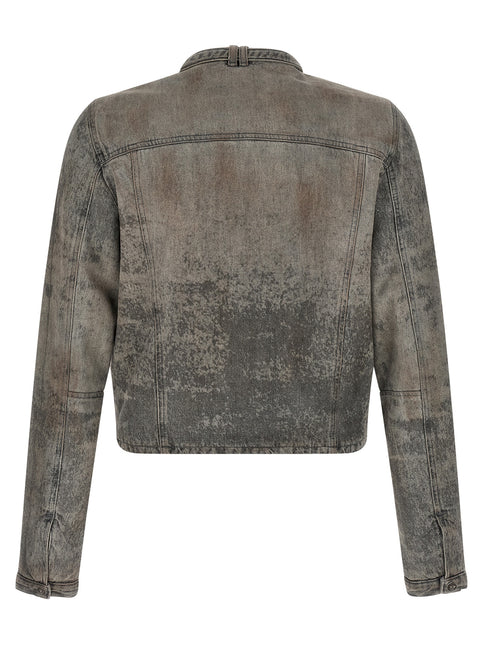 Diesel Gray Cotton Denim Jacket