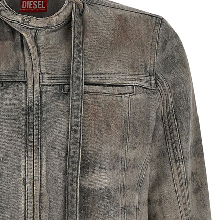 Diesel Gray Cotton Denim Jacket