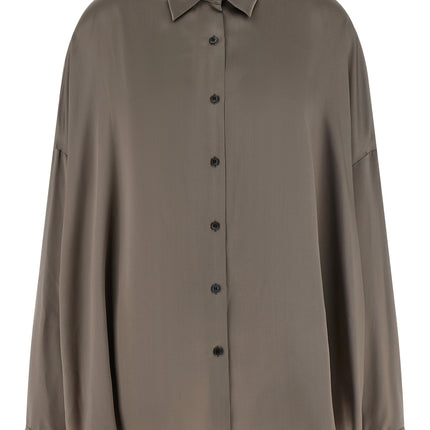 Dries Van Noten Gray Silk Blouse