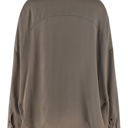 Dries Van Noten Gray Silk Blouse