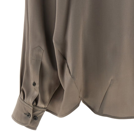 Dries Van Noten Gray Silk Blouse