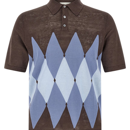 Ballantyne Brown Linen Polo Shirt
