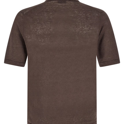 Ballantyne Brown Linen Polo Shirt