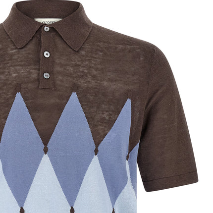 Ballantyne Brown Linen Polo Shirt