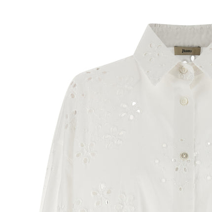 Herno White Cotton Blouse