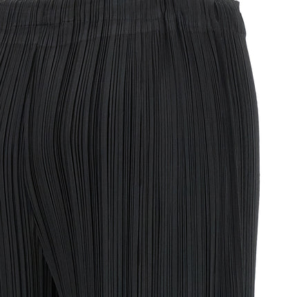 PLEATS PLEASE ISSEY MIYAKE Black Polyester Casual Pants