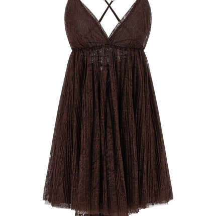 Elisabetta Franchi Brown Polyamide Short Dress