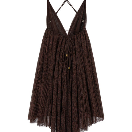 Elisabetta Franchi Brown Polyamide Short Dress
