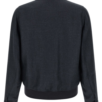 Brunello Cucinelli Blue Sisal Biker Jacket