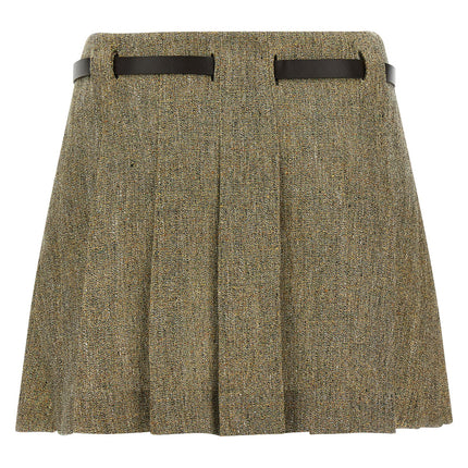 Ferragamo Multicolor Linen Long Skirt