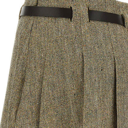 Ferragamo Multicolor Linen Long Skirt