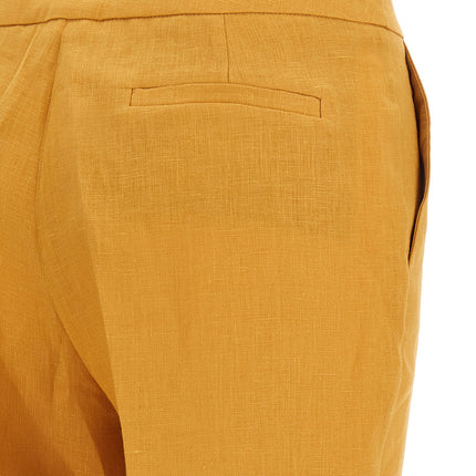 Herno Orange Linen Casual Pants