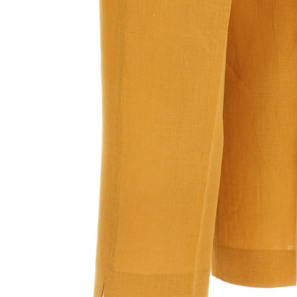 Herno Orange Linen Casual Pants