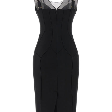 Elisabetta Franchi Black Polyamide Midi Dress