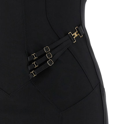 Elisabetta Franchi Black Polyamide Midi Dress