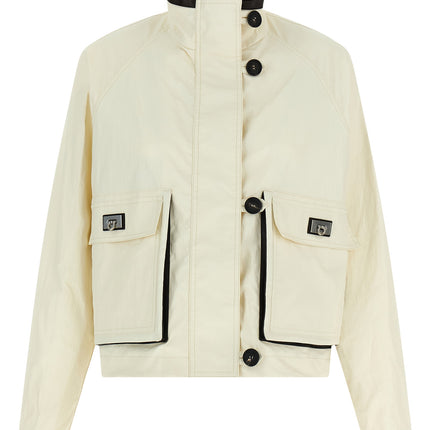 Ferragamo White Linen Full-Length Jacket