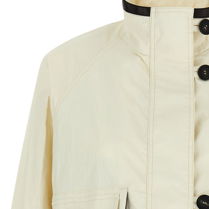 Ferragamo White Linen Full-Length Jacket