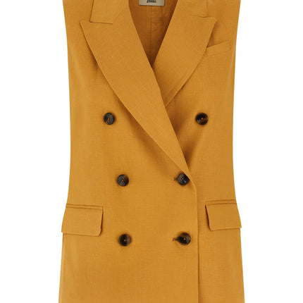 Herno Bicolor Linen Sleeveless Jacket
