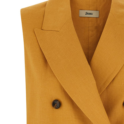Herno Bicolor Linen Sleeveless Jacket