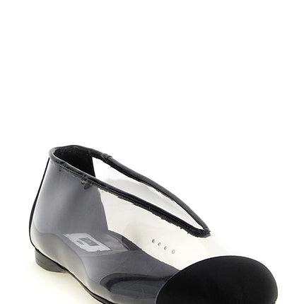 Moschino Black Pvc Ballet Flats