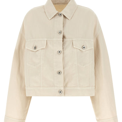 Brunello Cucinelli Beige Cotton Denim Jacket