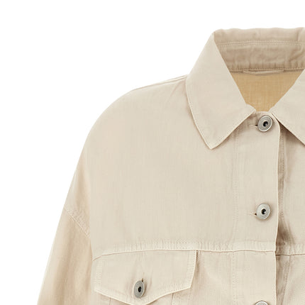 Brunello Cucinelli Beige Cotton Denim Jacket