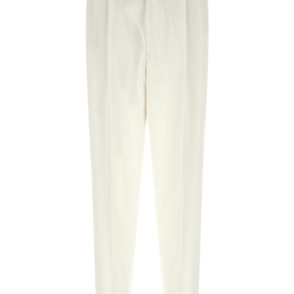 Brunello Cucinelli White Cotton Casual Pants