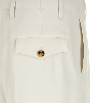 Brunello Cucinelli White Cotton Casual Pants