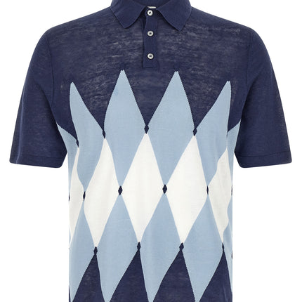 Ballantyne Blue Linen Polo Shirt