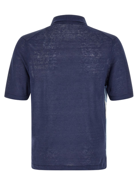 Ballantyne Blue Linen Polo Shirt
