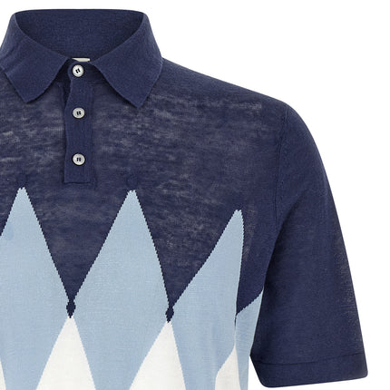 Ballantyne Blue Linen Polo Shirt