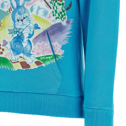 Kenzo Blue Cotton Hoodie
