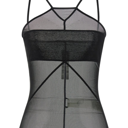 Rick Owens Black Nylon Sleeveles T-Shirt