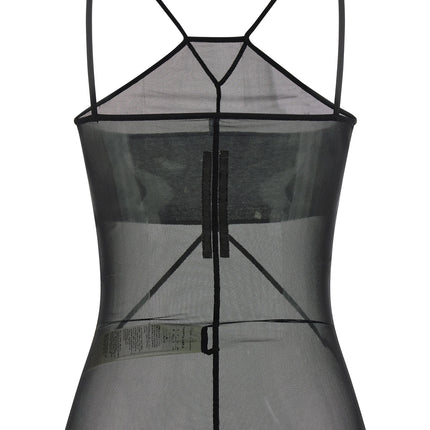 Rick Owens Black Nylon Sleeveles T-Shirt
