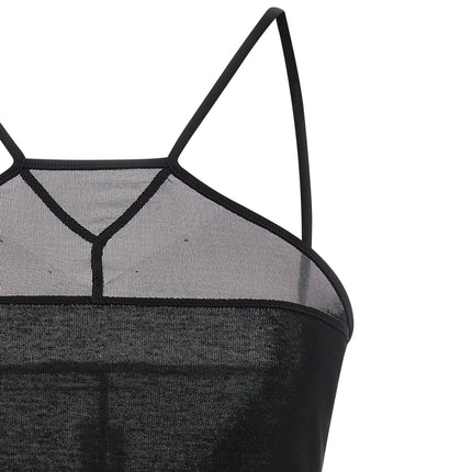 Rick Owens Black Nylon Sleeveles T-Shirt
