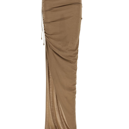 DRKSHDW Beige Cotton Mini Skirt