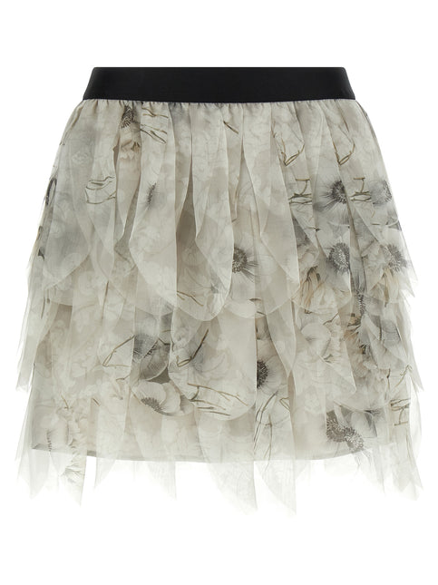 Max Mara Gray Silk Long Skirt