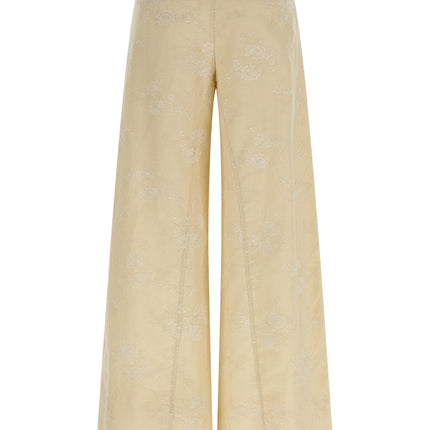 PINKO Beige Linen Flared Pants