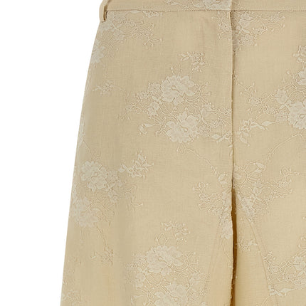PINKO Beige Linen Flared Pants