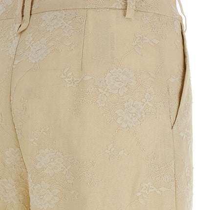 PINKO Beige Linen Flared Pants