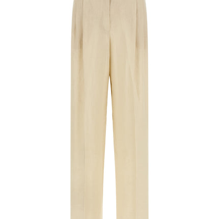 Max Mara Beige Linen Casual Pants