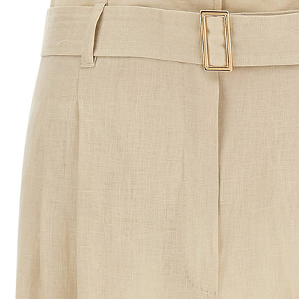 Max Mara Beige Linen Casual Pants