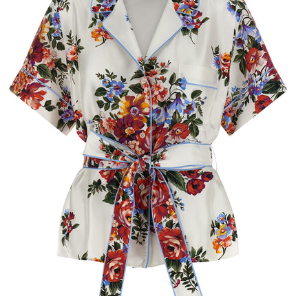 Dolce & Gabbana White Silk Blouse
