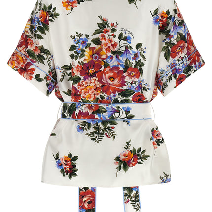 Dolce & Gabbana White Silk Blouse