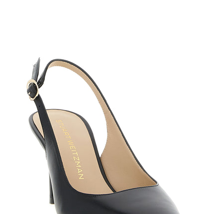 Stuart Weitzman Black Calfskin Mid Heel Pumps