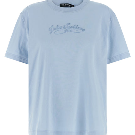 Dolce & Gabbana Blue Cotton T-Shirt