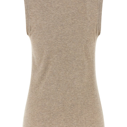 Peserico Beige Viscose Sleeveles T-Shirt