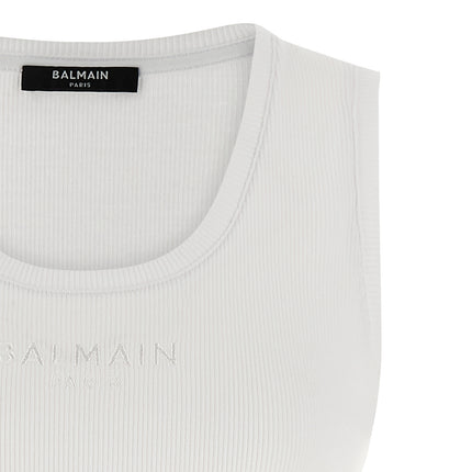 Balmain White Cotton Tank Tops