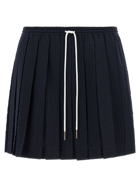 Thom Browne Blue Wool Long Skirt